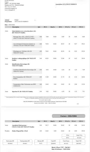 facture Bridget cagnottes solidaires