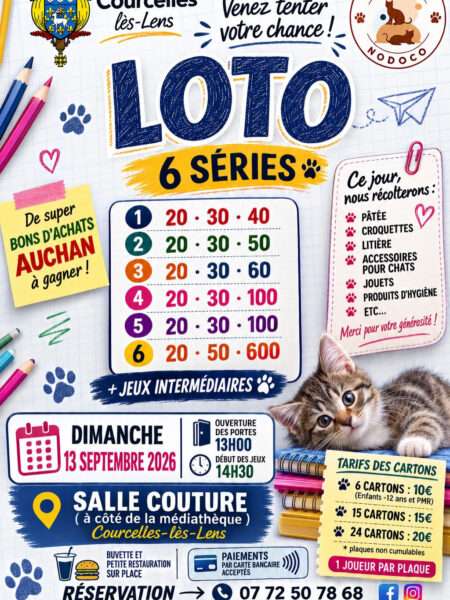 Loto Courcelles les lens le 13/09/2026
